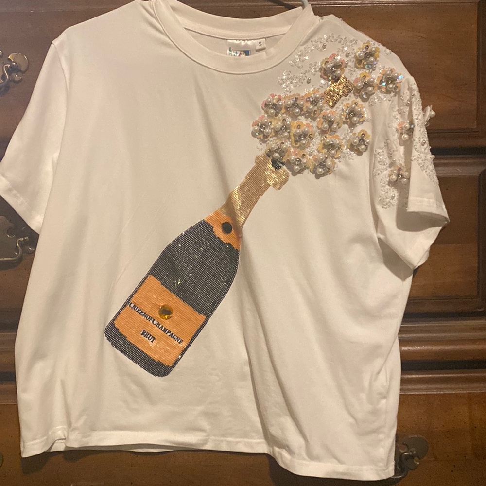 Queen of Sparkles Champagne Sequin Tee